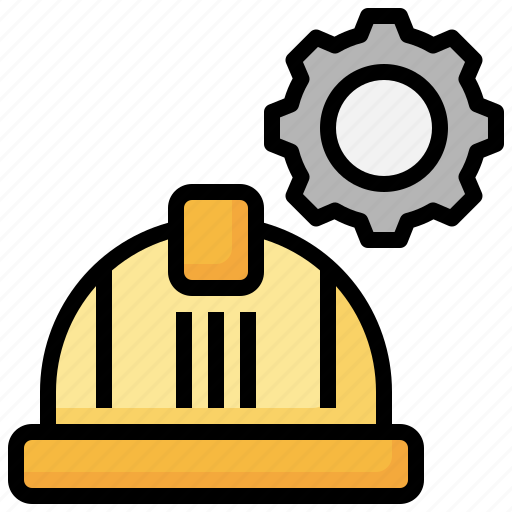 Hard, hat, cog, construction, tools, development icon - Download on Iconfinder