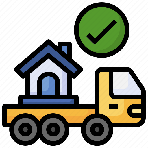 Moving, truck, real, estate, transportation, house, vehicles icon - Download on Iconfinder