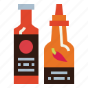 bottles, condiment, liquid, sauces