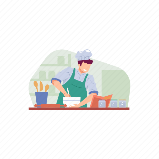 Recipe, cooking, restaurant, menu, food, book, chef illustration - Download on Iconfinder