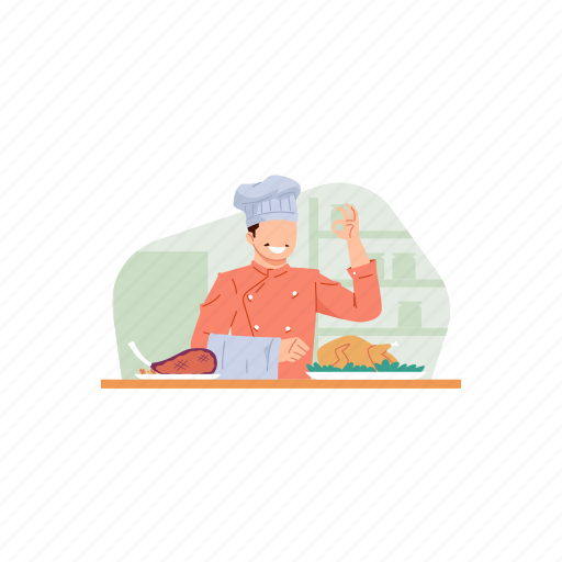 Chef, cooking, restaurant, food, cap, avatar, kitchen illustration - Download on Iconfinder