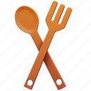 fork, spoon, kitchen, illustration 