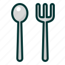 spoon, and, fork, cookware, crockery, cutlery, utensil 