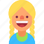 avatar, blond, braid, girl, smile, white, woman 