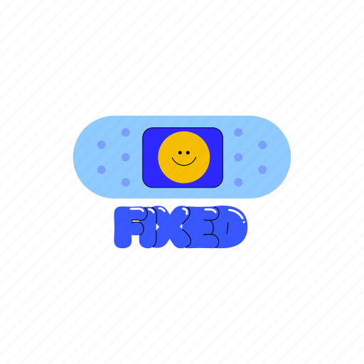 Fixed, patch, plaster, character, cartoon, smiley, emotion sticker - Download on Iconfinder