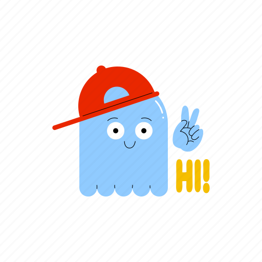 Ghost, smiley, scary, charcters, cartoon, emoticon sticker - Download on Iconfinder