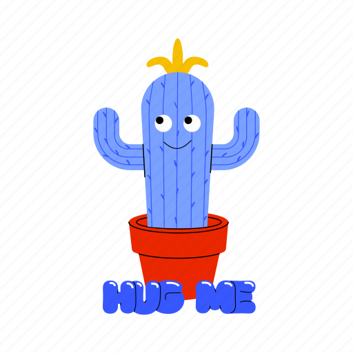 Cactus, plant, character, cartoon, emoji, face sticker - Download on Iconfinder