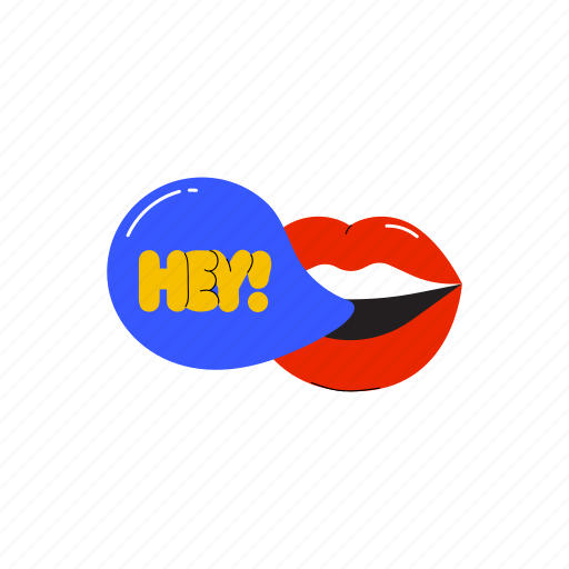 Lips, mouth, lipstick, character, funny, cartoon sticker - Download on Iconfinder