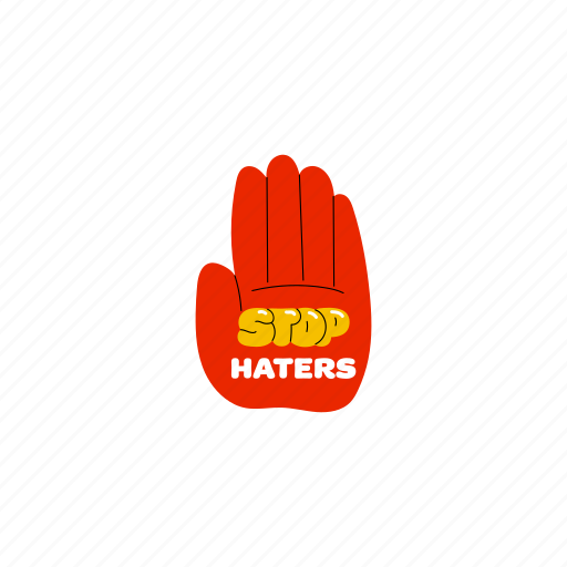 Stop, haters, hand, gesture, fingers sticker - Download on Iconfinder