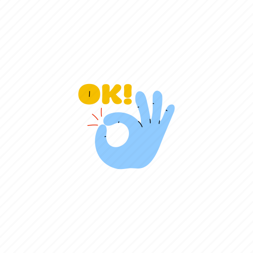 Ok, hand, character, cartoon, gesture, check sticker - Download on Iconfinder