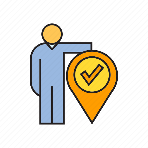 Check, location, map pin, people, pin, pointing icon - Download on Iconfinder