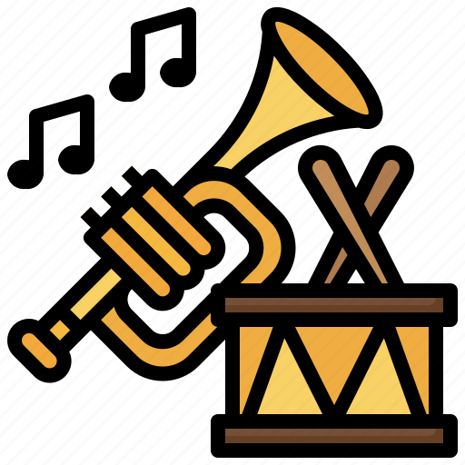 Musical, instrument, miscellaneous, snare, percussion, trumpet, drum icon - Download on Iconfinder