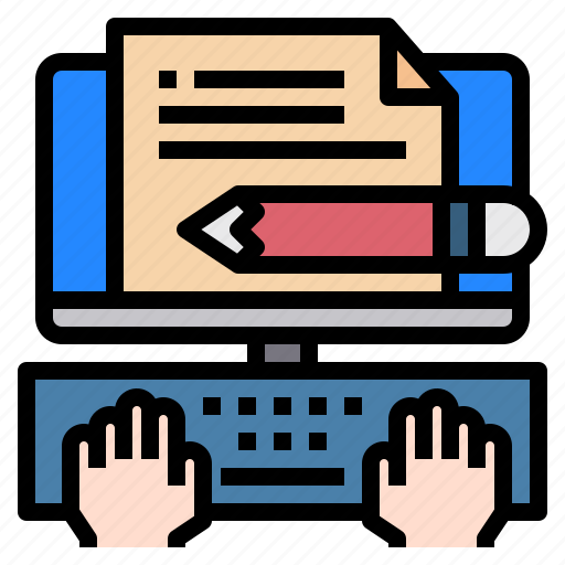 Computer, copywriting, document, editing, hands, pencil, writing icon - Download on Iconfinder