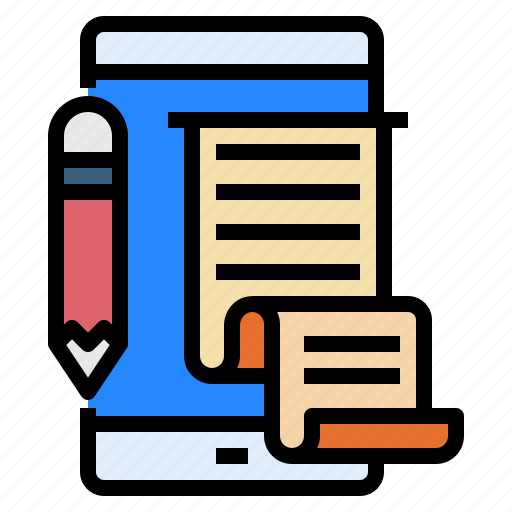 Copywriting, document, editing, file, mobile, phone, writing icon - Download on Iconfinder