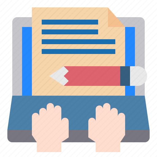 Computer, copywriting, document, editing, hands, writing icon - Download on Iconfinder