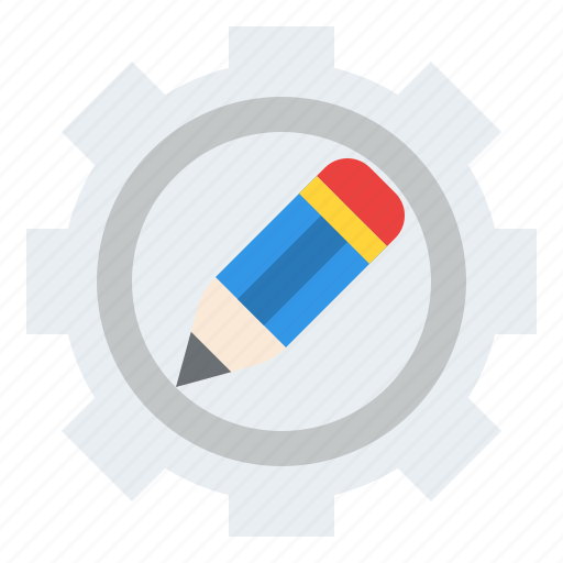 Gear, setting, pencil, copywriting icon - Download on Iconfinder