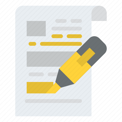 Highlight, document, paper, copywriting icon - Download on Iconfinder