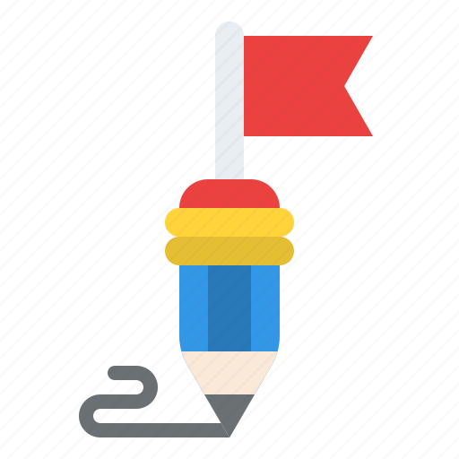 Pencil, flag, writing, copywriting icon - Download on Iconfinder