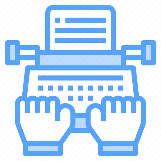 Fingers, hands, paper, typewriter, typing icon - Download on Iconfinder