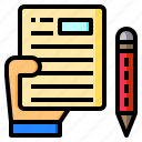 checklist, file, hand, paper, pencil