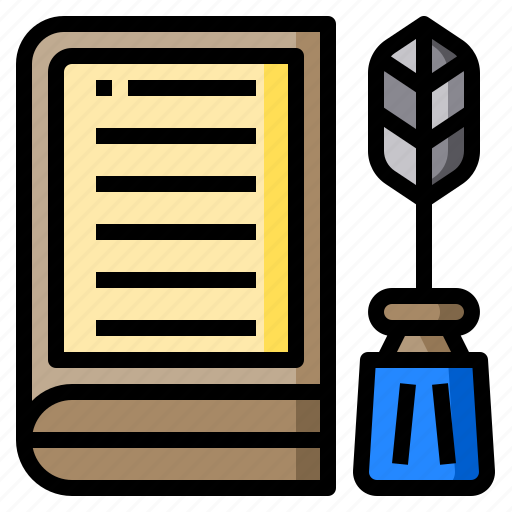 Book, copywrite, ink, paintbruch, pen, writing icon - Download on Iconfinder