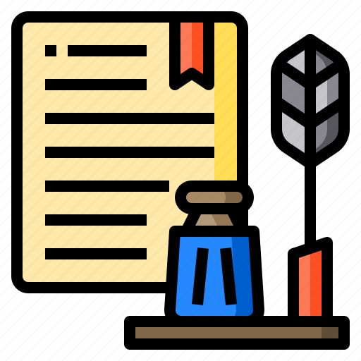 Document, ink, paper, pen, writing icon - Download on Iconfinder
