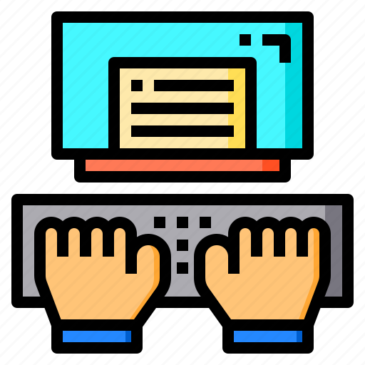 Computer, fingers, hands, keyboard, typewriter icon - Download on Iconfinder