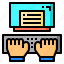 computer, fingers, hands, keyboard, typewriter 