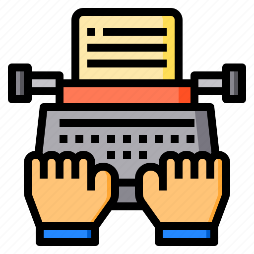 Fingers, hands, paper, typewriter, typing icon - Download on Iconfinder