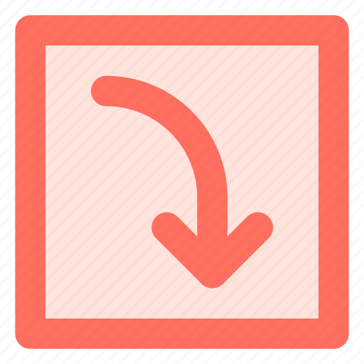Arrow, curved, direction, down, right icon - Download on Iconfinder