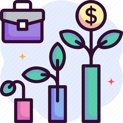 Growth, business, core value, bar chart, plant icon - Download on Iconfinder