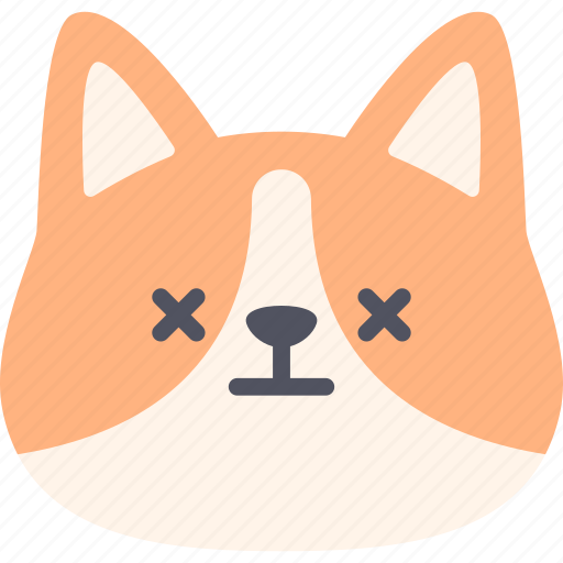 Dead, corgi, dog, emoticon, emoji, pet, animal icon - Download on Iconfinder