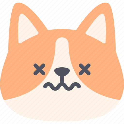 Dead, corgi, dog, emoticon, face, emoji, feeling icon - Download on Iconfinder