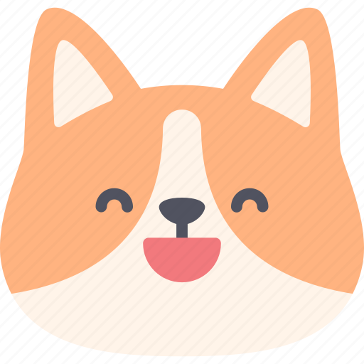 Happy, corgi, dog, emoticon, emoji, pet, face icon - Download on Iconfinder