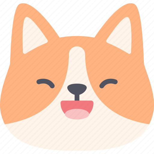 Laughing, corgi, dog, emoticon, pet, emoji, expression icon - Download on Iconfinder