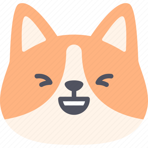 Laughing, corgi, dog, emoticon, pet, emoji, animal icon - Download on Iconfinder