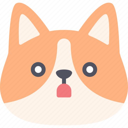 Shocked, corgi, dog, emoticon, emotion, emoji, pet icon - Download on Iconfinder