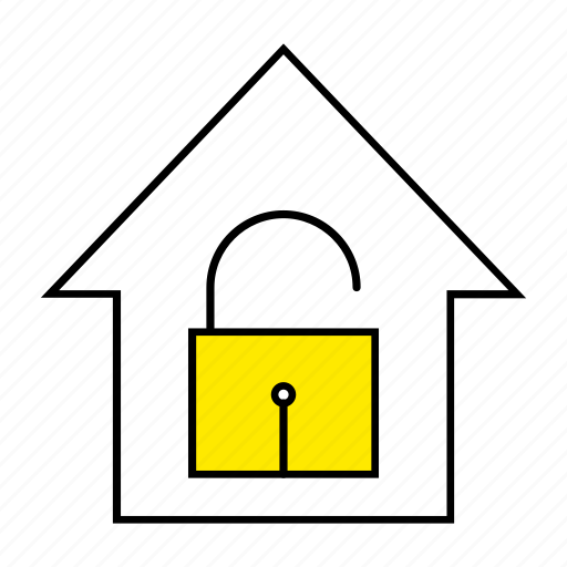 Home lock, lock, lockdown, protection, quarantine, safety icon - Download on Iconfinder