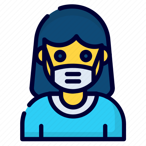 Girl wearing mask, face mask, mask, protection, medical, face, coronavirus icon - Download on Iconfinder