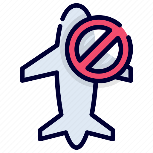 Flight block, prohibited plane, no travel, forbidden, prohibited, ban, restricted icon - Download on Iconfinder
