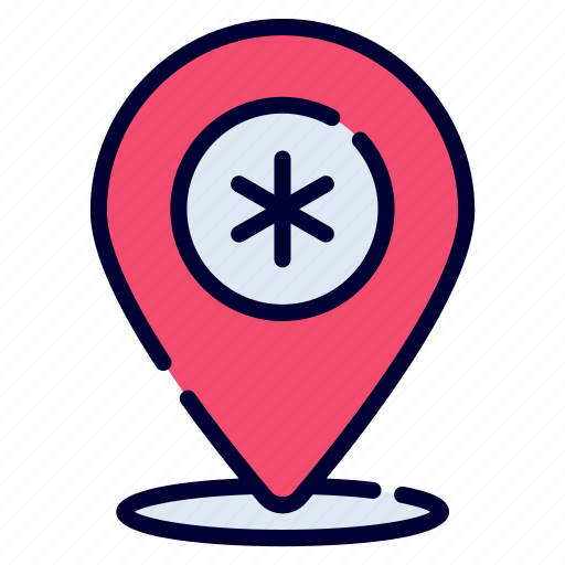 Medical location, hospital location, clinic location, location, pin, hospital icon - Download on Iconfinder
