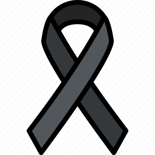 Black, funeral, mourning, ribbon, terrorism, victim icon - Download on Iconfinder