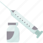 vaccine, vial, syringe, medication, injection 