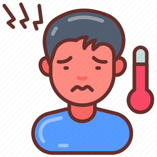 Fever, high, temperature, sweating, hyperthermia, heat, stroke icon - Download on Iconfinder