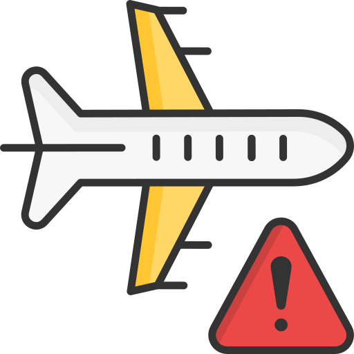 Aeroplane, air travel, avoid, flight, travel, vacation, warning icon - Free download