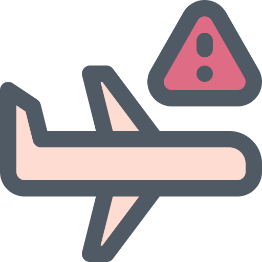 Airplane, attention, no, travel icon - Free download