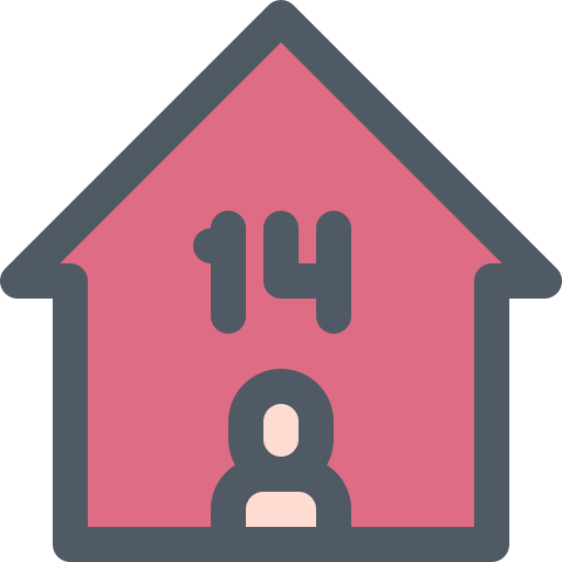 Day, fourteen, home, isolation, quarantine icon - Free download