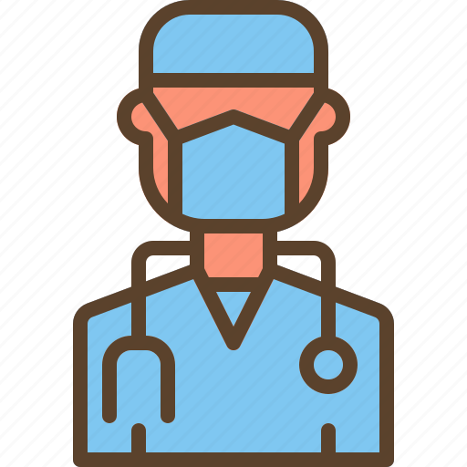 Doctor, mask, medical, physician, stethoscope icon - Download on Iconfinder
