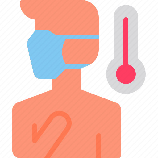 Chest, fever, mask, pain, symptom, thermometer icon - Download on Iconfinder