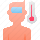 coronavirus, fever, man, symptom, thermometer